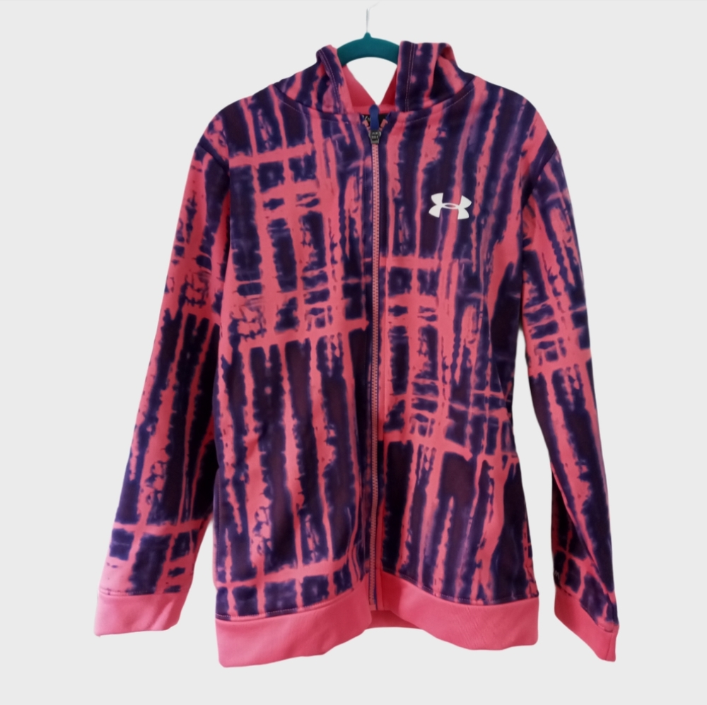 Under Armour  Girl's Hoodie Color Pink/Navy Blue Size L.